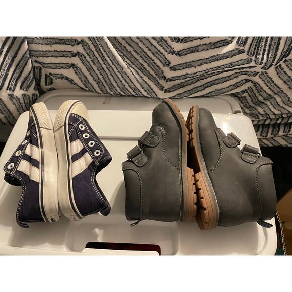 Osh Kosh gray construction 'work' boots & gymboree slip on casual shoes boys 10 - Picture 5 of 8